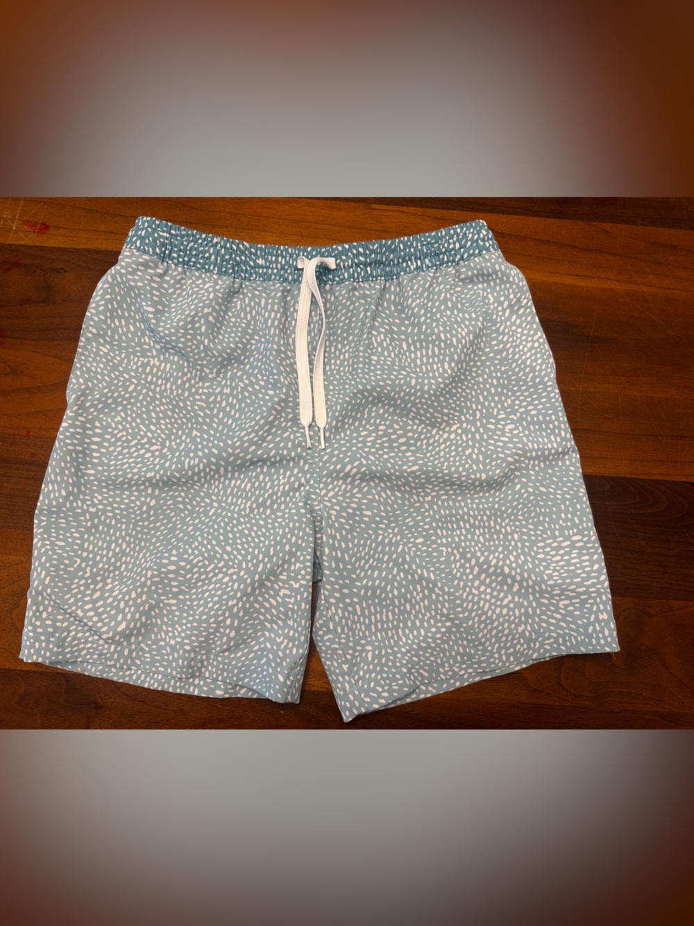 chubbies Light Blue & White Patterned boys Swim Trunks